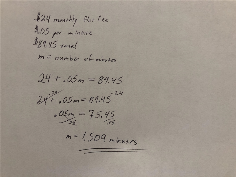 For his phone service, Kevin pays a monthly fee of $24, and he pays an additional-example-1