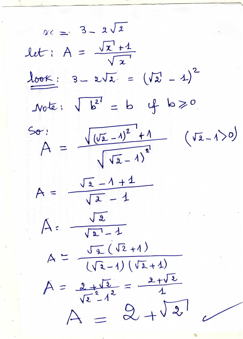 If x=3-2√2 find the value of √x+1/√x-example-1