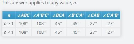 Question 5 Now take a look at the angle measurements of AABC and AA'B'C'. Move the-example-1