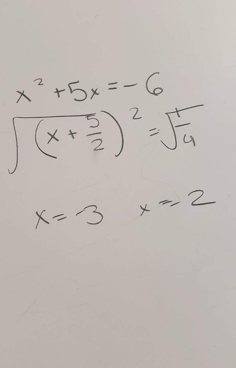 By completing the square 1. x2 + 5x + 6= 0 cing​-example-1