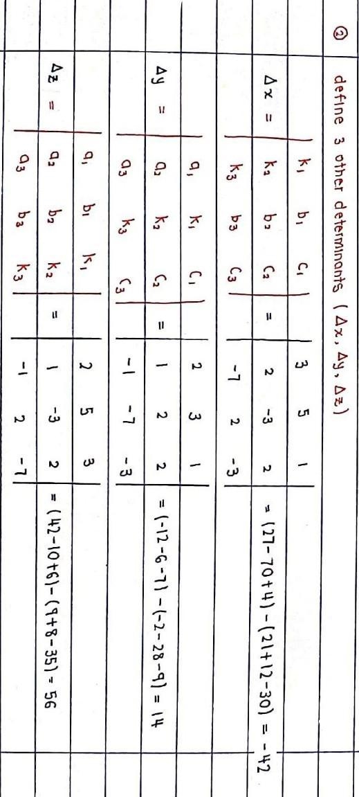 Solve this system: 2x+5y+z=3 x-3y+2z=2 -x+2y-3z=-7-example-2