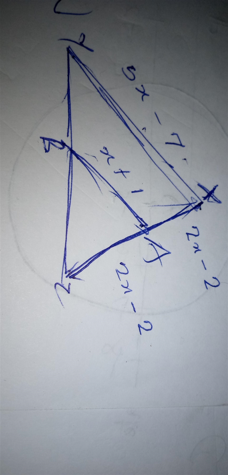 Point A is the midpoint of side XZ and point B is the midpoint of side YZ. Triangle-example-1