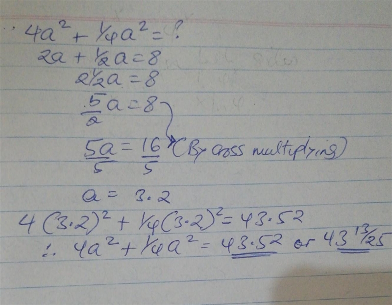 What is 4a^2 +1/4a^2 if 2a+1/2a = 8-example-1