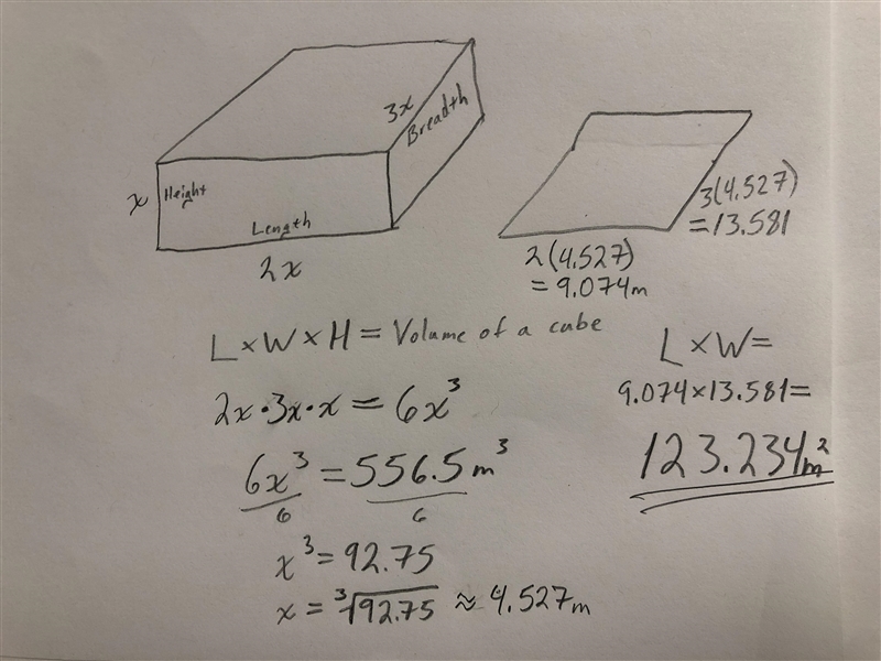 the length of a box is double of its height and triple of its breadth. If the volume-example-1