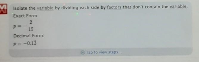 8 + 4p = 8(1 + 8p) + 8p A) {-2} B) {0} C) {-5} D) {-15}-example-1