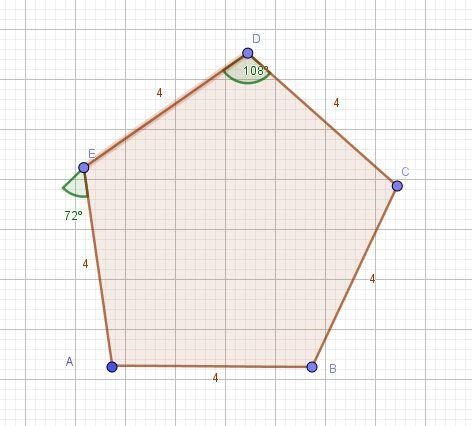 Draw a regular pentagon so that it has a perimeter of 20 cm. Use the Regular Polygon-example-1