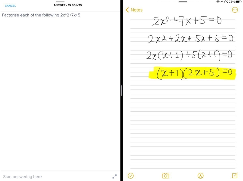 Factorise each of the following 2x^2+7x+5-example-1