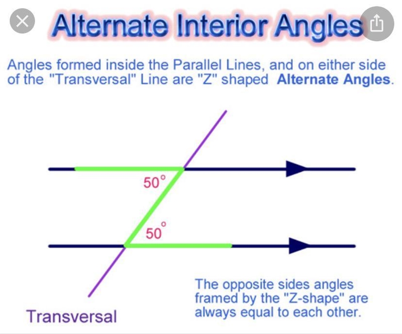 What are alternate angles in parallel lines-example-1