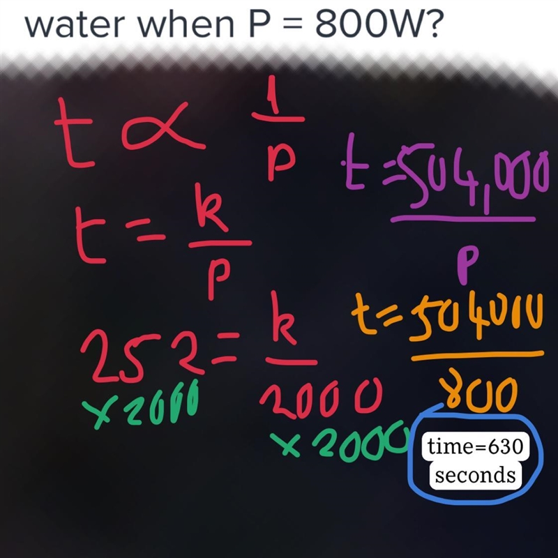 3. The time taken, t seconds, that it takes a water heater to boil water is inversely-example-1