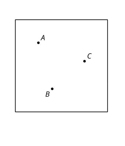 Three schools are located at points A, B, and C. The school district wants to locate-example-1