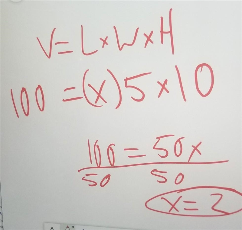 A piece of wood has a width of 5 cm and a height of 10 cm. Its volume is 100 cm? What-example-1