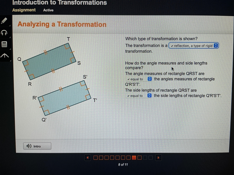 Which type of transformation is shown? The transformation is a transformation. How-example-1