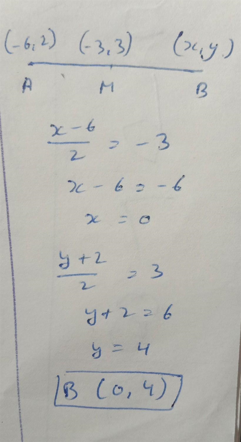 Point M is the midpoint of AB. The coordinates of point A are (−6, 2) and the coordinates-example-1