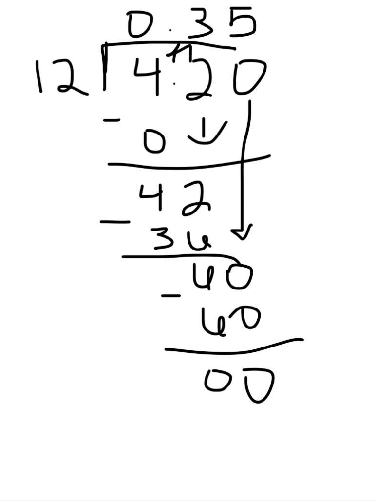 Solve: -4.2 divided by 12-example-1