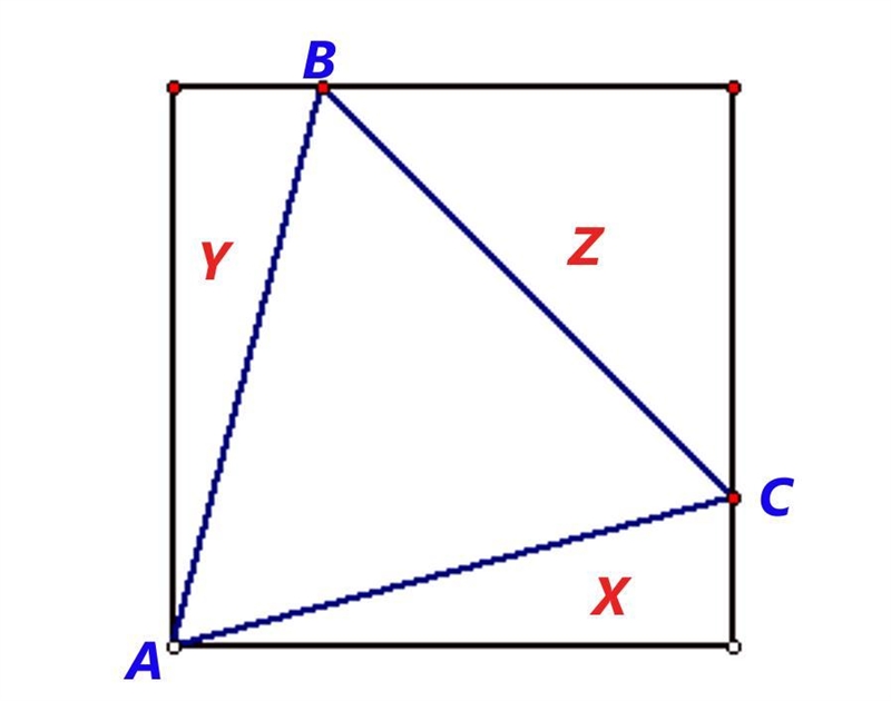 A triangle is inscribed in a rectangle if each vertex of the triangle lies on a side-example-1