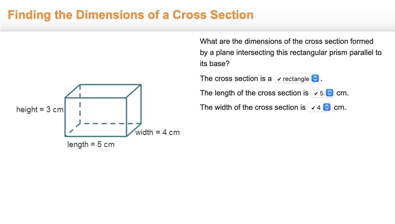 What are the dimensions of the cross section formed by a plane intersecting this rectangular-example-1