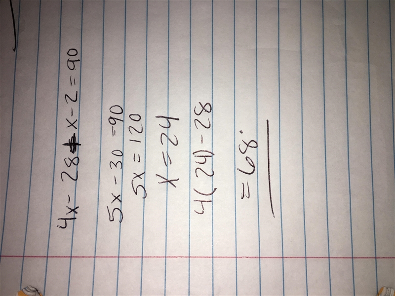 Dec 18, 11:45:23 AM Angle A and Angle Bare complementary angles. If m angle A = (4x-example-1