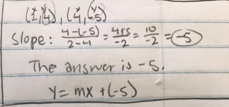 5) through: (2, 4) and (4.-5)​-example-1