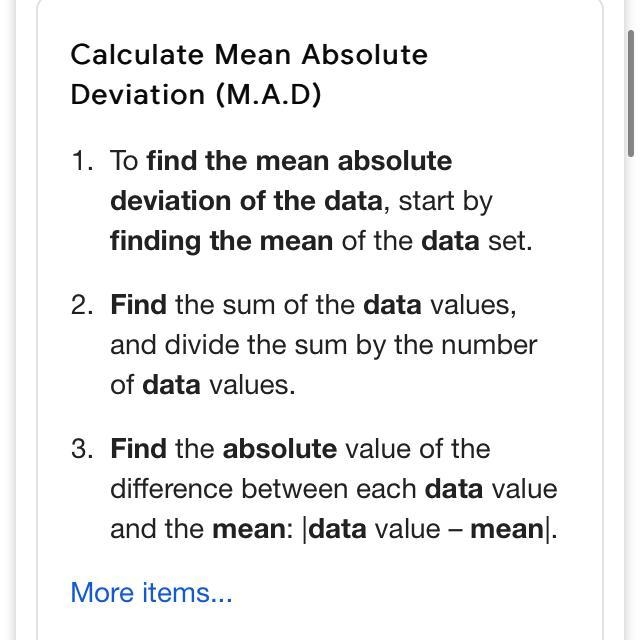 The mean of a data set is 16. What is the absolute deviation of a data point at 19?-example-1