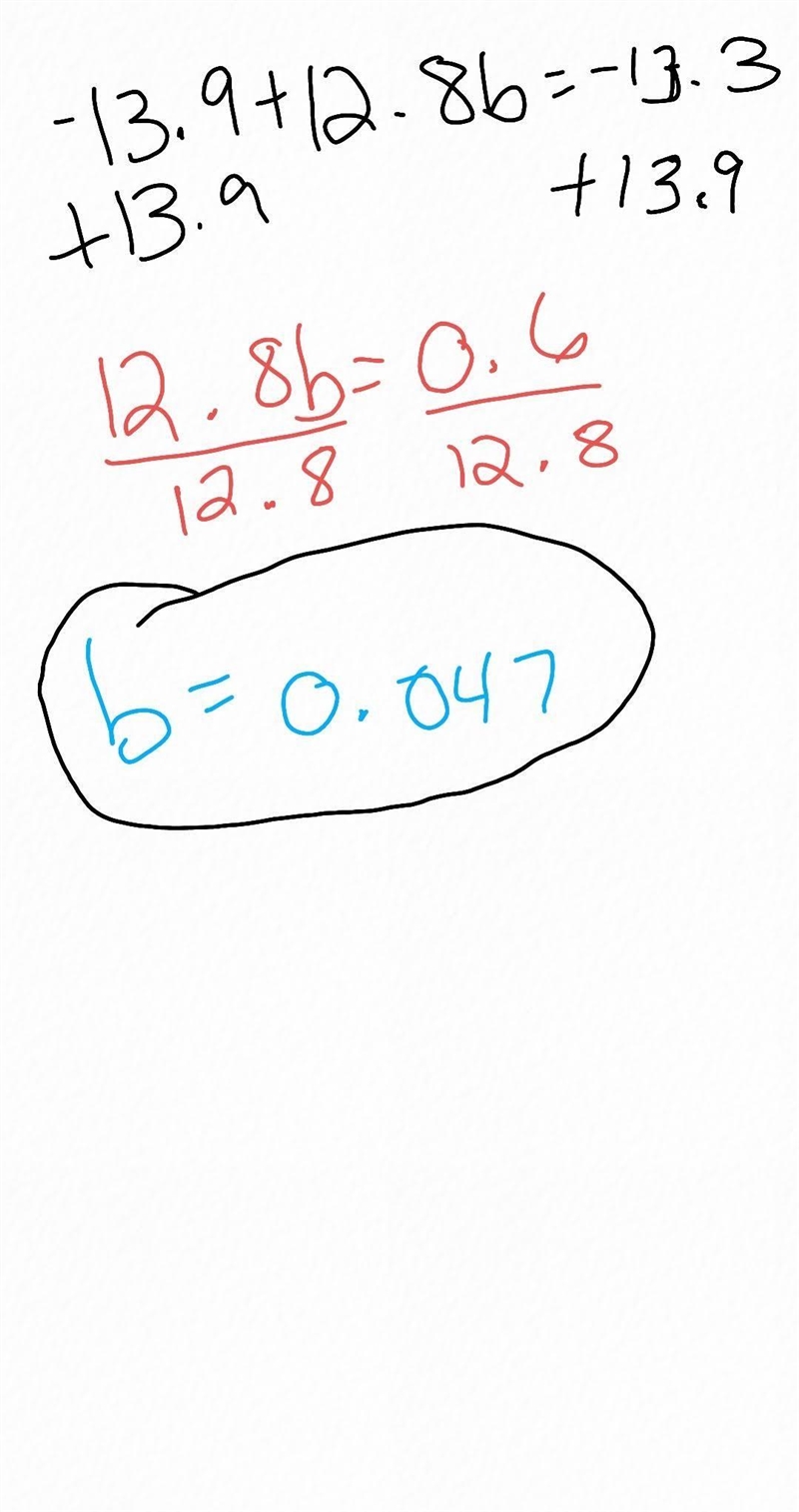 −13.9+ 12.8b =−13.3 Please need help.-example-1