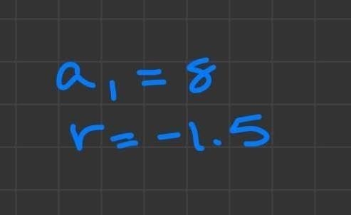 Find the sum of the first 35 terms in this geometric series: 8- 12 +18...-example-1