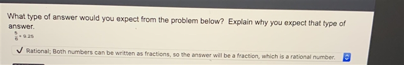 What type of answer would you expect from the problem below? Explain why you expect-example-1