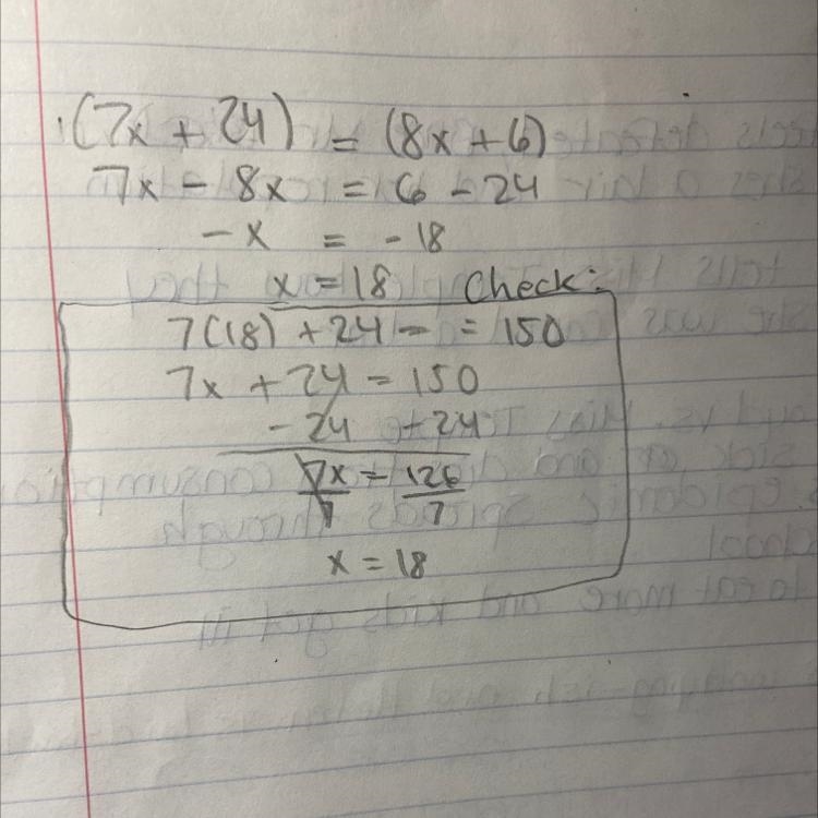 If mZA = (8x + 6)° and m ZB = (7x + 24)', then find the measure of ZB-example-1