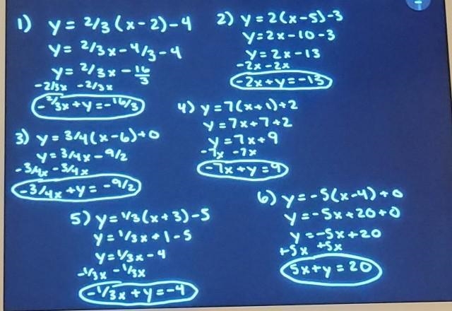 PLEASE HELP Write an equation in standard form of the line that passes through the-example-1