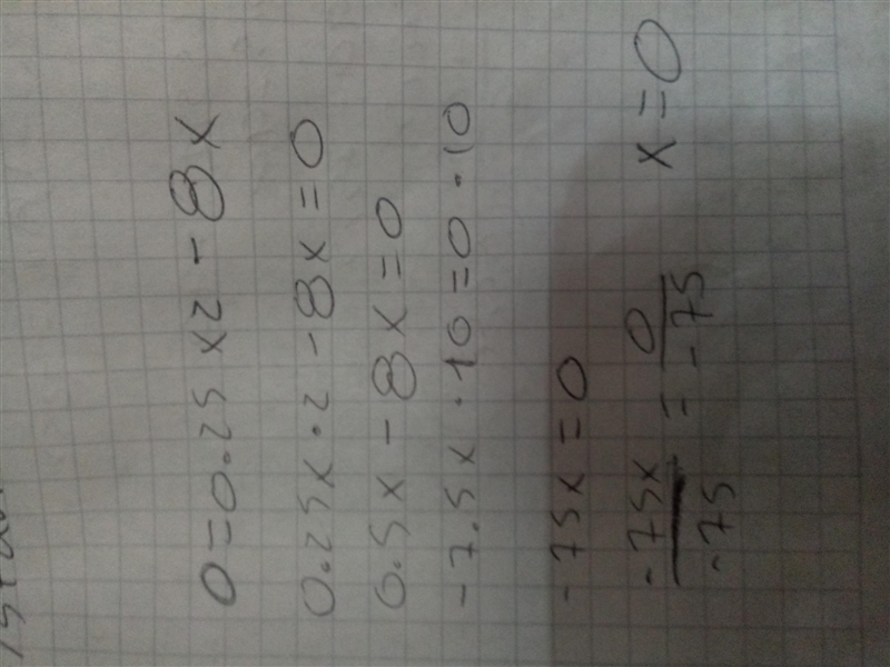 Choose the equation that represents the solutions of 0 = 0.25x2 - 8x.-example-1