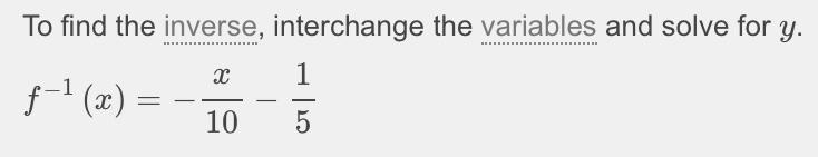 What is the inverse of f(x) = -10x - 2-example-1