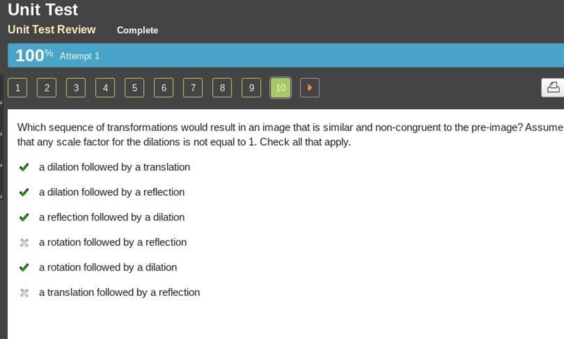 Which sequence of transformations would result in an image that is similar and non-example-1