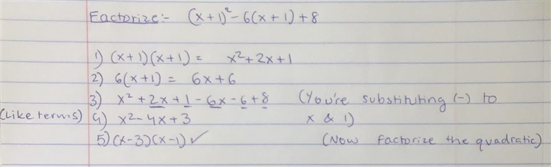 Factorize: (x+1)^2-6(x+1)+8 ​-example-1