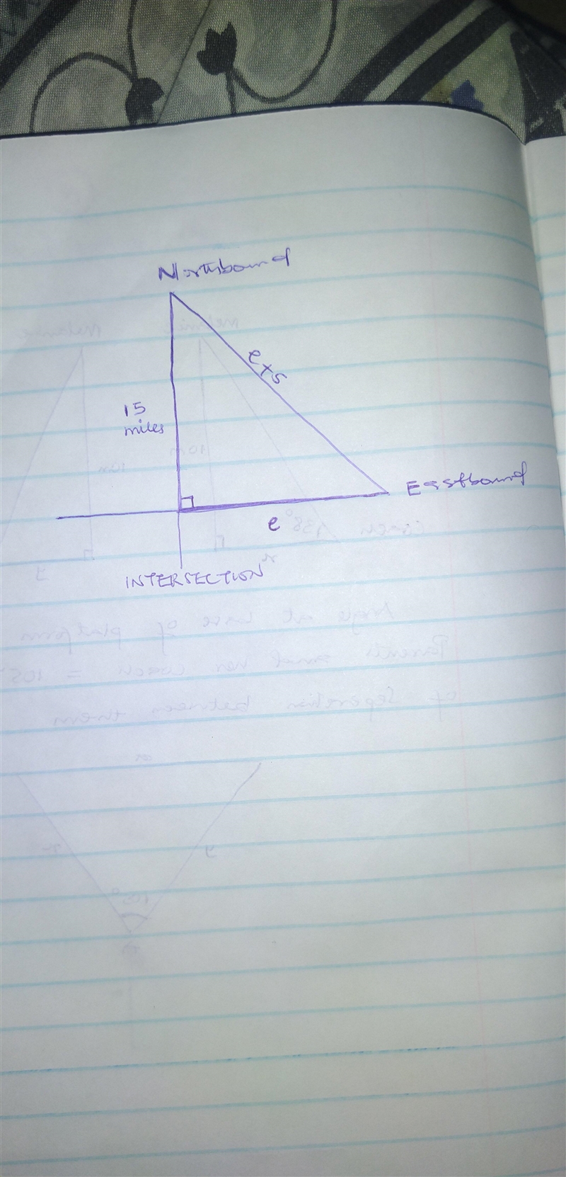 Two cars leave an intersection. One car travels north: the other east. When the car-example-1