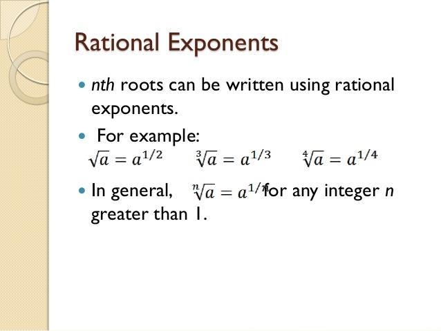 Describe how a root can be written using a rational expression. Give an example.-example-1