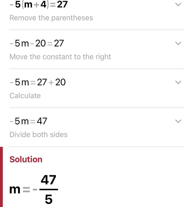-5(m+4)=27 plz answer I need help-example-1