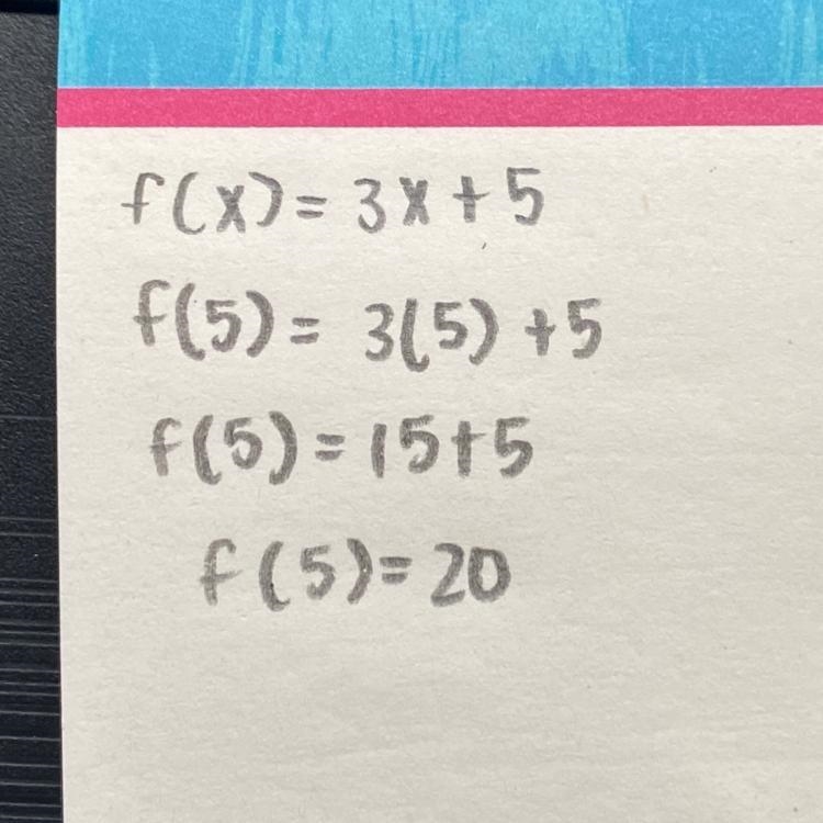 F (x) = 3x + 5 Solve for x=5-example-1