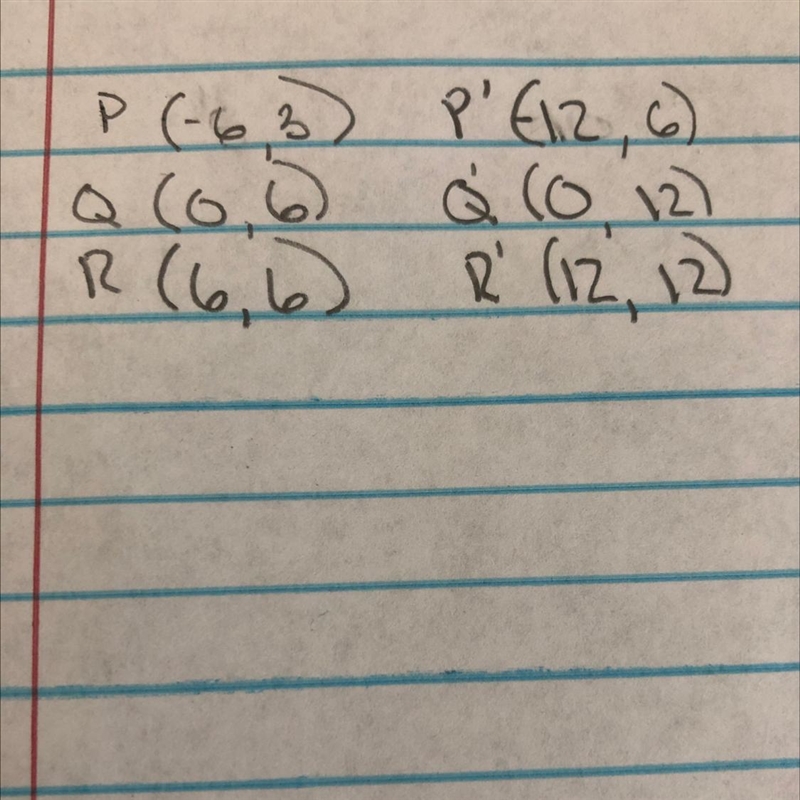 What are the coordinates of PQR after a dilation with a scale factor of 2​-example-1