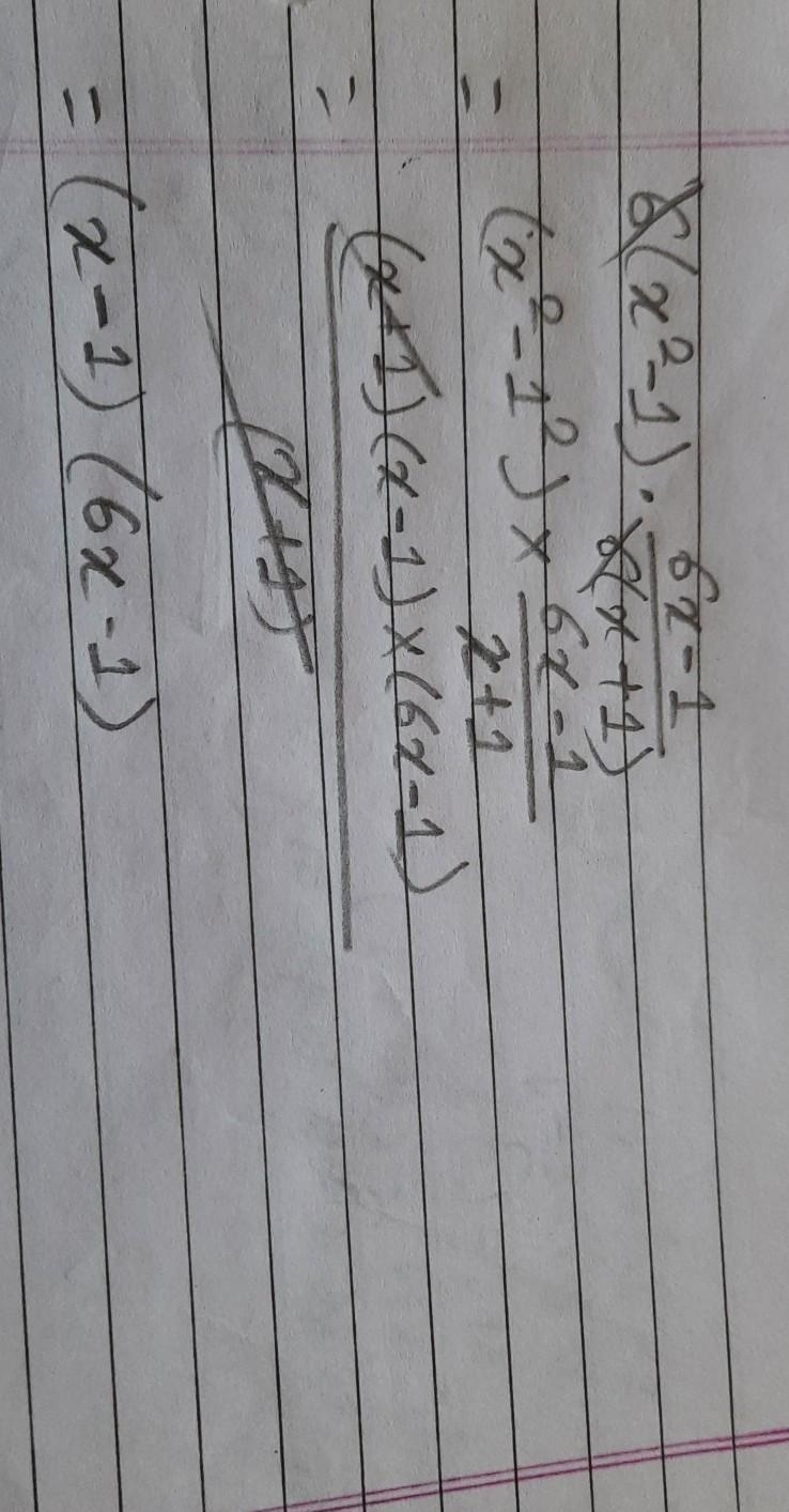 What is the peoduct? 6(x^2-1) • 6x-1/6(x+1)-example-1