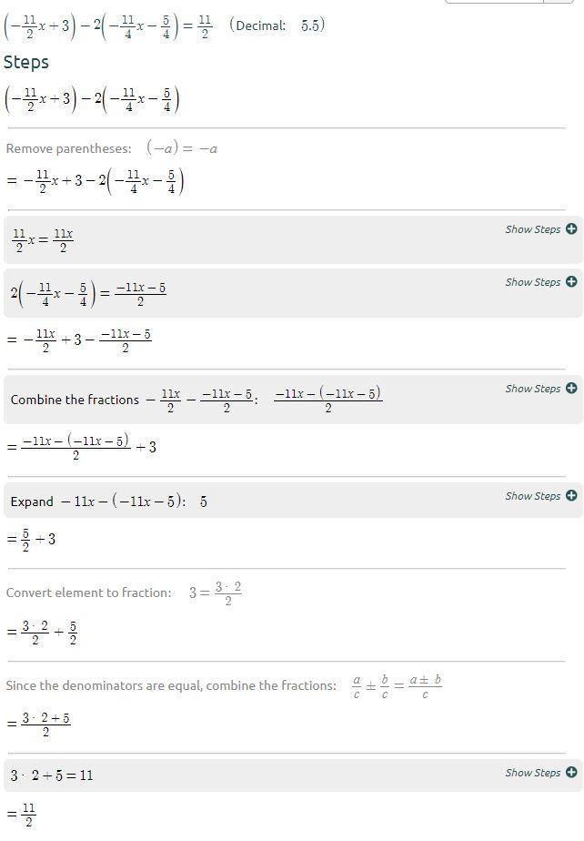 (-11/2x+3)-2(-11/4x-5/4)-example-1