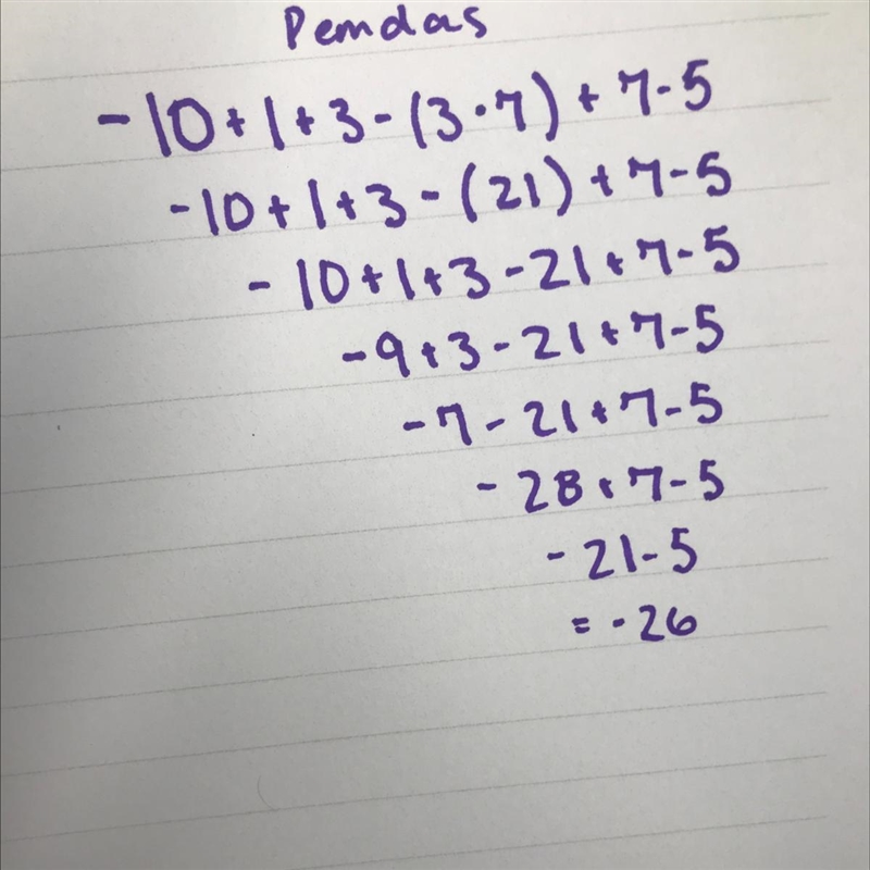 -10+1+3-(3x7)+7-5 answers???-example-1