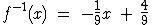 Find the inverse of function f. f(x)=4-9x-example-1