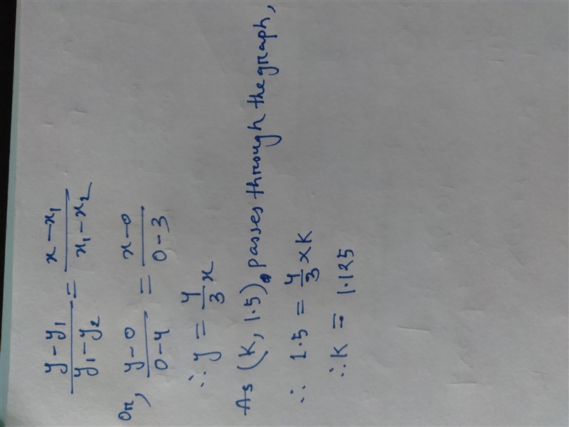 The graph of a linear equation in X and Y passes through (4,0) and (0,3) find the-example-1