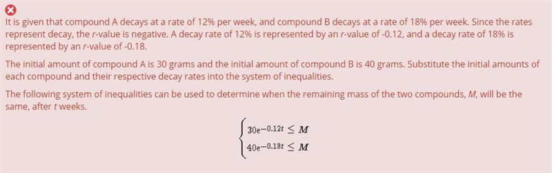 Tiffany is monitoring the decay of two radioactive compounds in test tubes at her-example-1