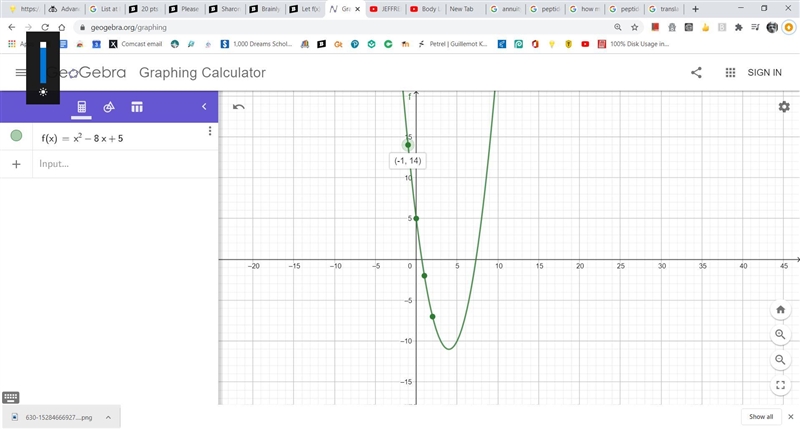 Let f(x) = x2 − 8x + 5. Find f(−1).-example-1