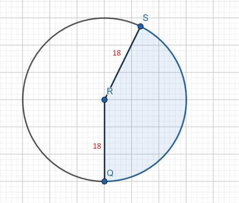 The measure of central angle QRS is StartFraction 8 pi Over 9 EndFraction radians-example-1