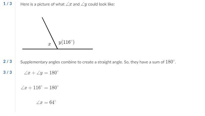 ∠xangle, x and \angle y∠yangle, y are supplementary angles. \angle y∠yangle, y measures-example-1