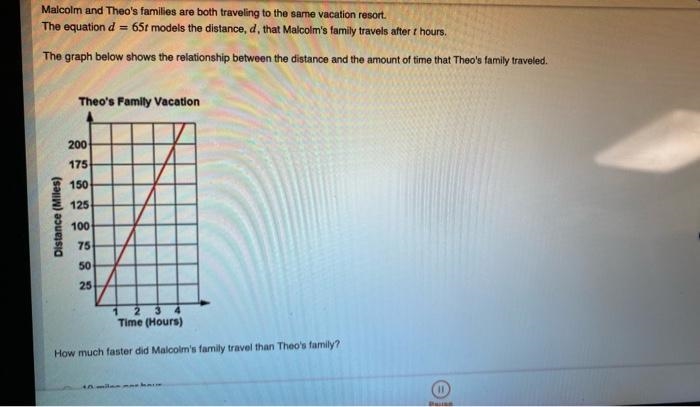 Malcolm and Theo's families are both traveling to the same vacation resort. The equation-example-1