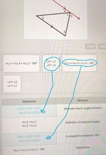 Helps is needed Malita wants to prove that the interior angles of any triangle sum-example-1