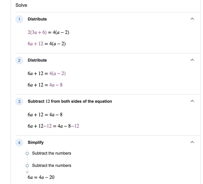 2(3a + 6) = 4(a - 2)-example-1