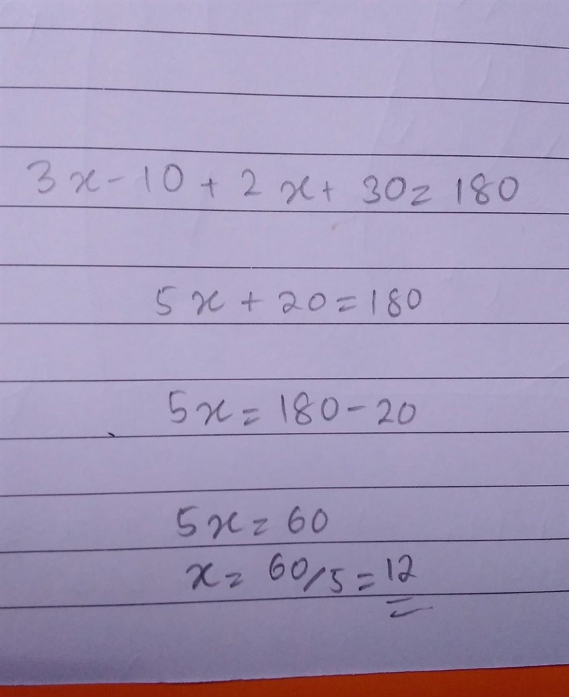 Calculate the value of x for the figure below-example-1